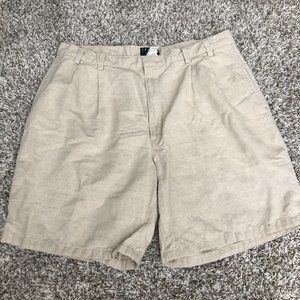 Trader Bay Mens Casual Dress Shorts Size 36 Linen/cotton Blend Pockets